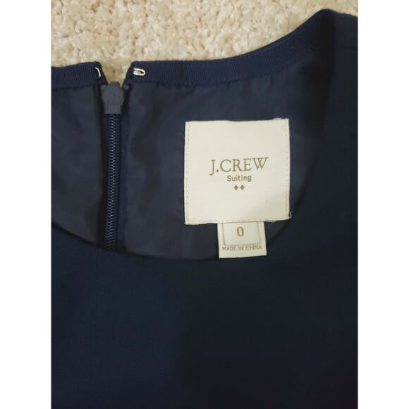 J. Crew Suiting ~Woman Size 0~ Navy Blue Fit Flare Wool Blend Sleeveless Dress. - Picture 5 of 12